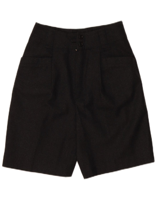 VINTAGE Femmes Taille Haute Casual Shorts EU 36 Petit W28 Gris Laine Nouvelle