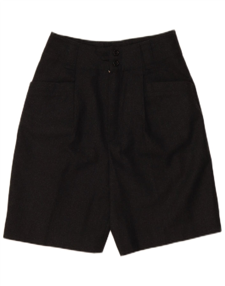 VINTAGE Femmes Taille Haute Casual Shorts EU 36 Petit W28 Gris Laine Nouvelle