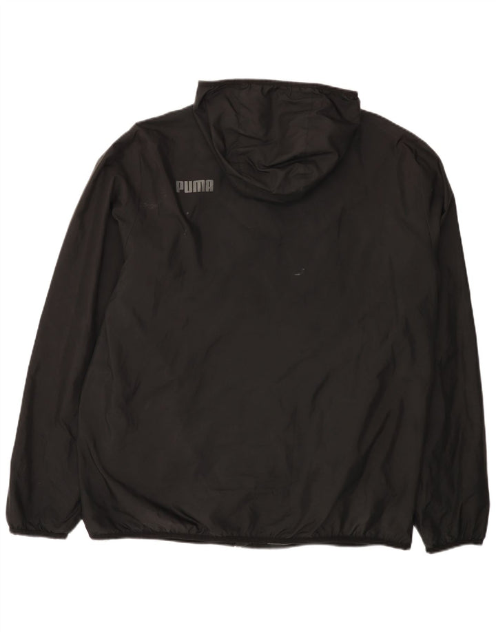 Puma Veste de pluie à capuche pour homme UK 18 XL Noir Polyester