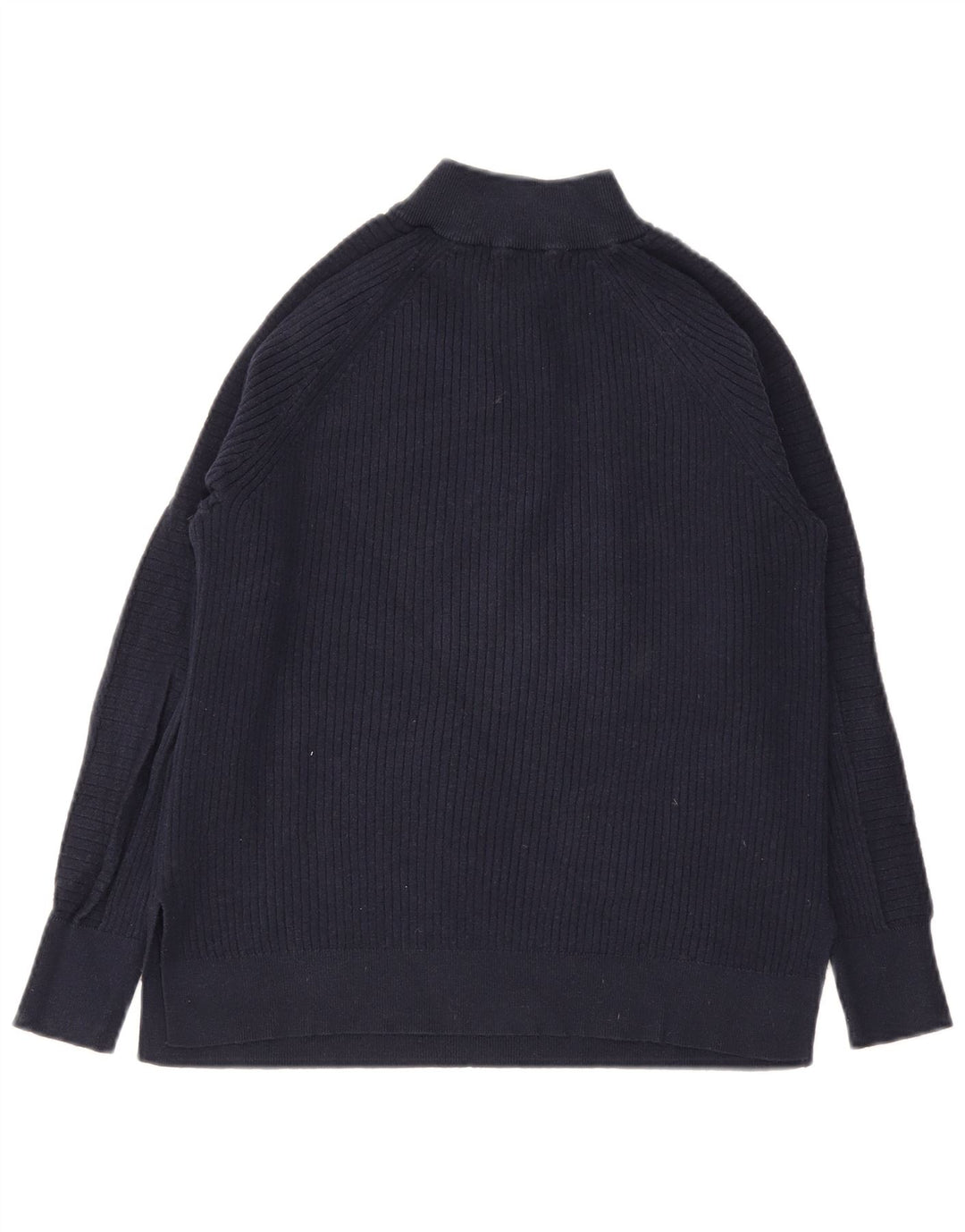 Marks & Spencer Pull à col zippé pour femme UK 14 Bleu marine moyen