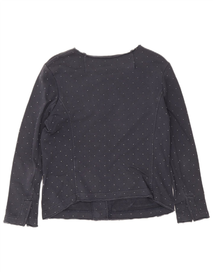 Sun68 Veste utilitaire courte pour femme UK 10 Petit coton à pois bleu marine