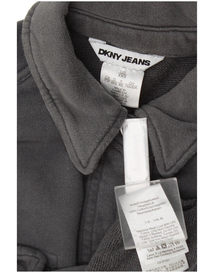 Dkny Surchemise Femme Chemise Oversize UK 2 2XS Gris Coton
