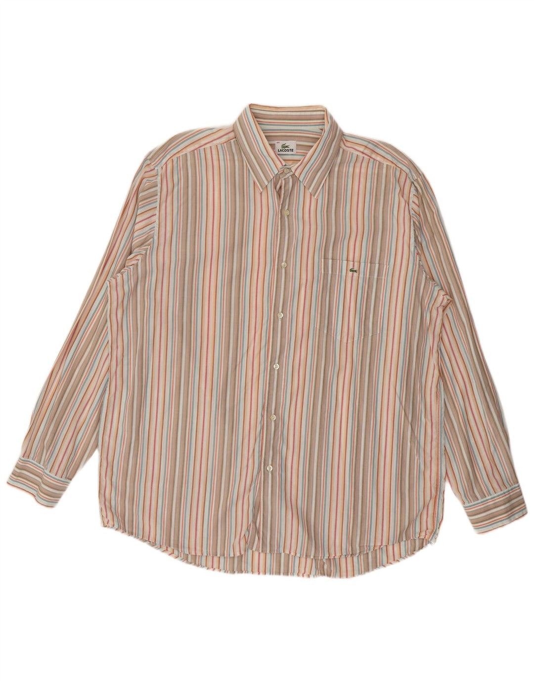 Lacoste Chemise Homme Taille 44 XL Rayé Multicolore