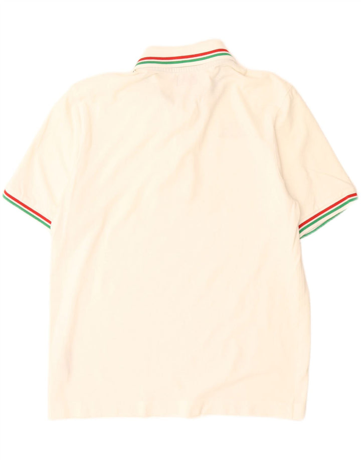 KAPPA Polo Homme Blanc Cassé Moyen Coton