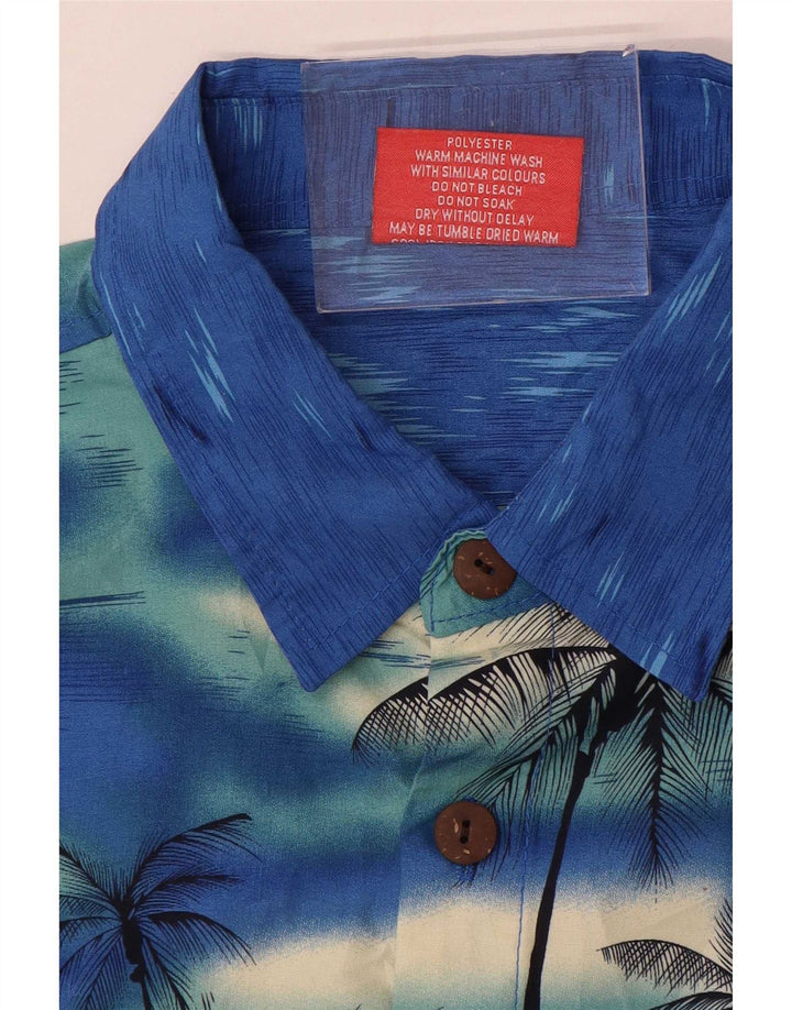 Lowes Chemise à manches courtes pour hommes Grand polyester moucheté bleu hawaïen