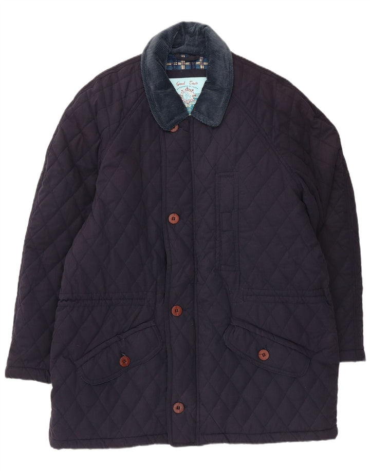 veste matelassée homme vintage UK 42 XL Polyester bleu marine