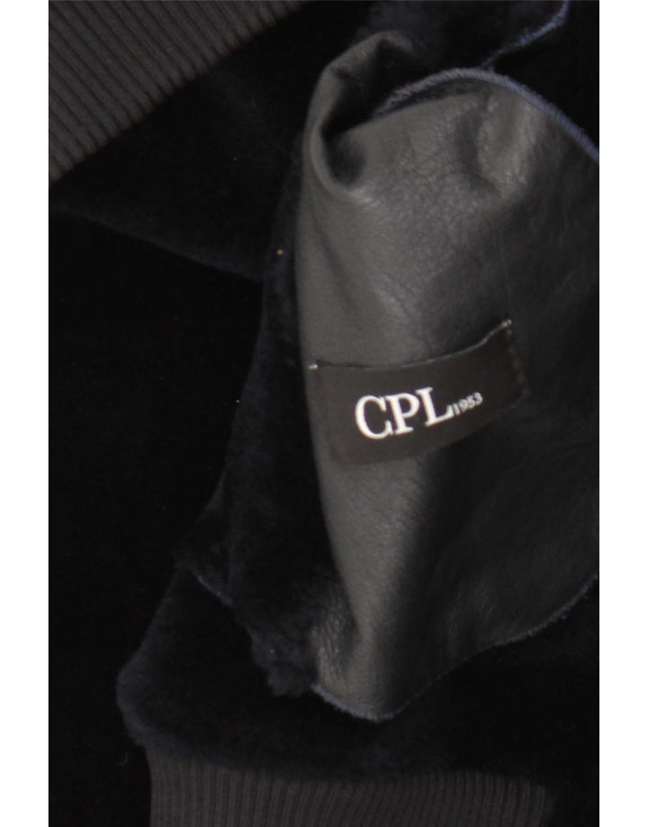 CPL1953 Veste Bomber Shearling Femme UK 20 2XL Bleu Marine Shearling