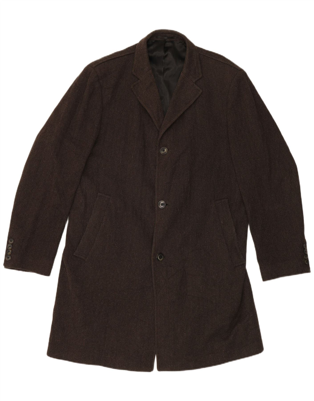 GANT Manteau Homme UK 42 XL Marron Laine à Chevrons