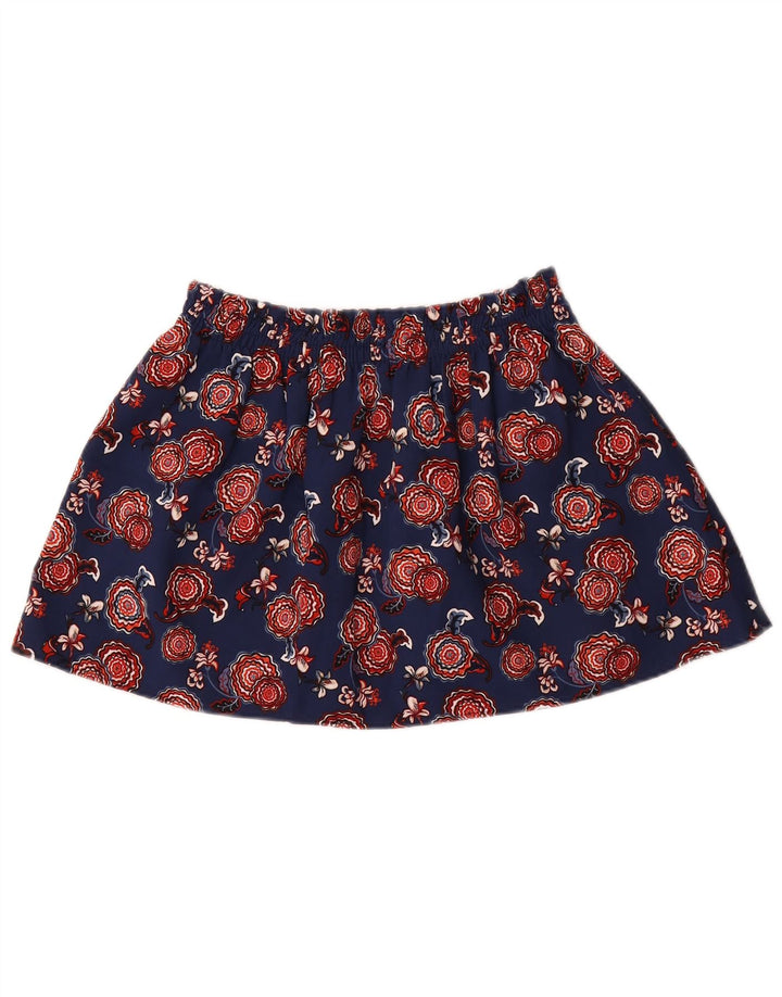 Zara Femme Mini Jupe Medium W28 Bleu Marine Floral