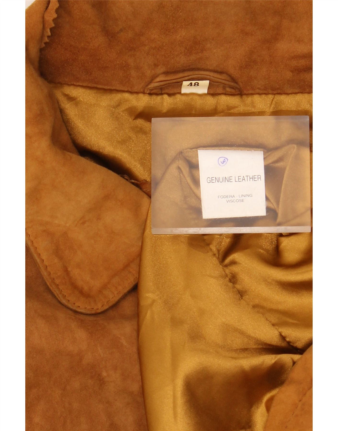 VINTAGE Veste en daim surdimensionnée pour homme IT 48 Cuir marron moyen