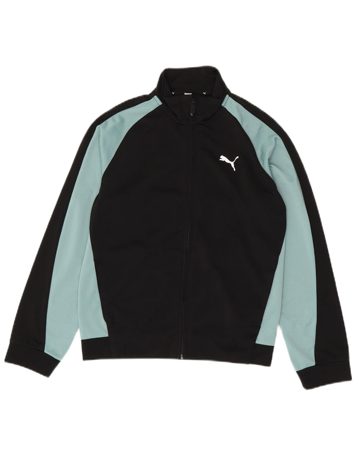 Puma Veste de survêtement pour garçon 11-12 ans Noir moyen colour block