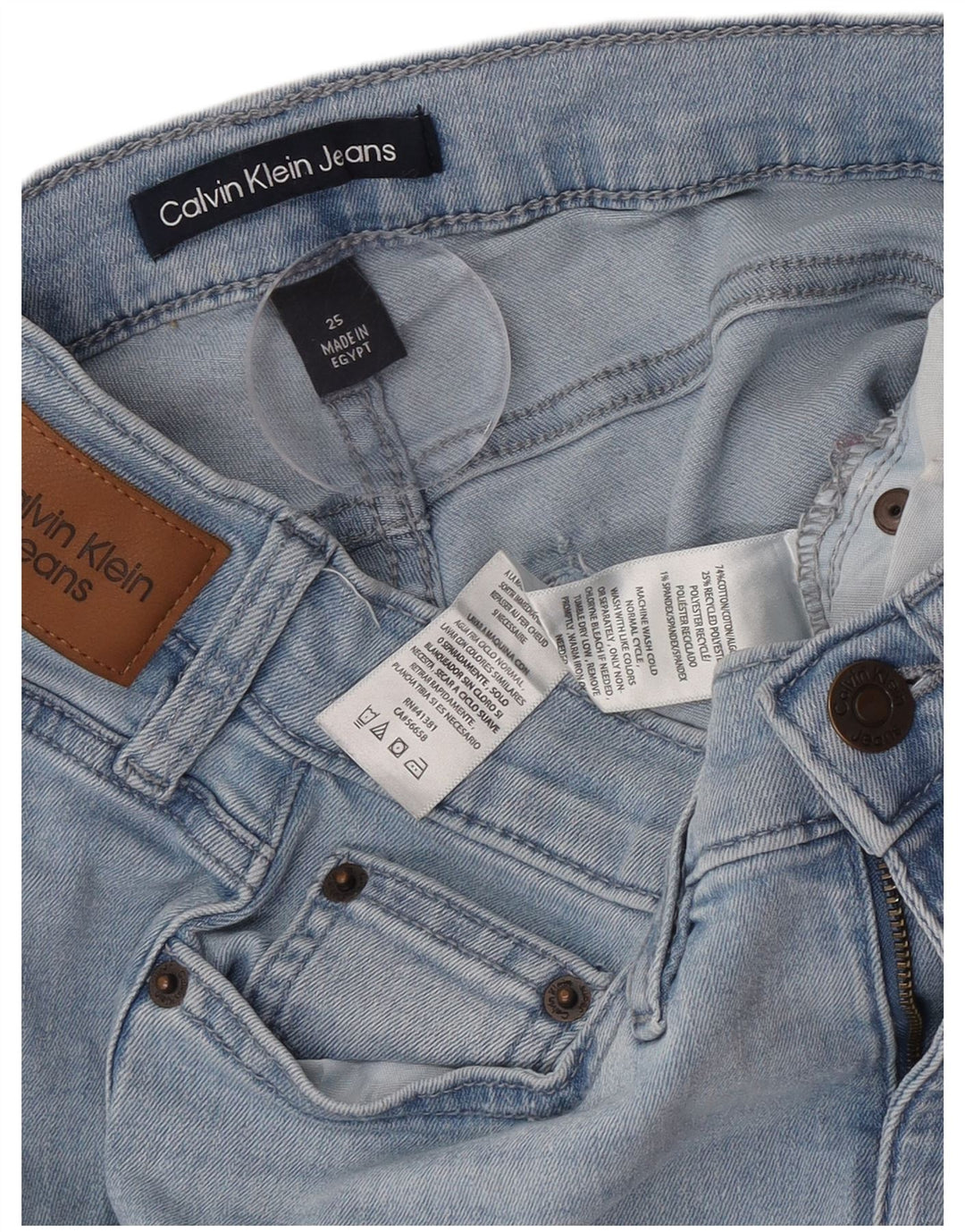 Calvin Klein Jean droit femme W25 L25 bleu coton