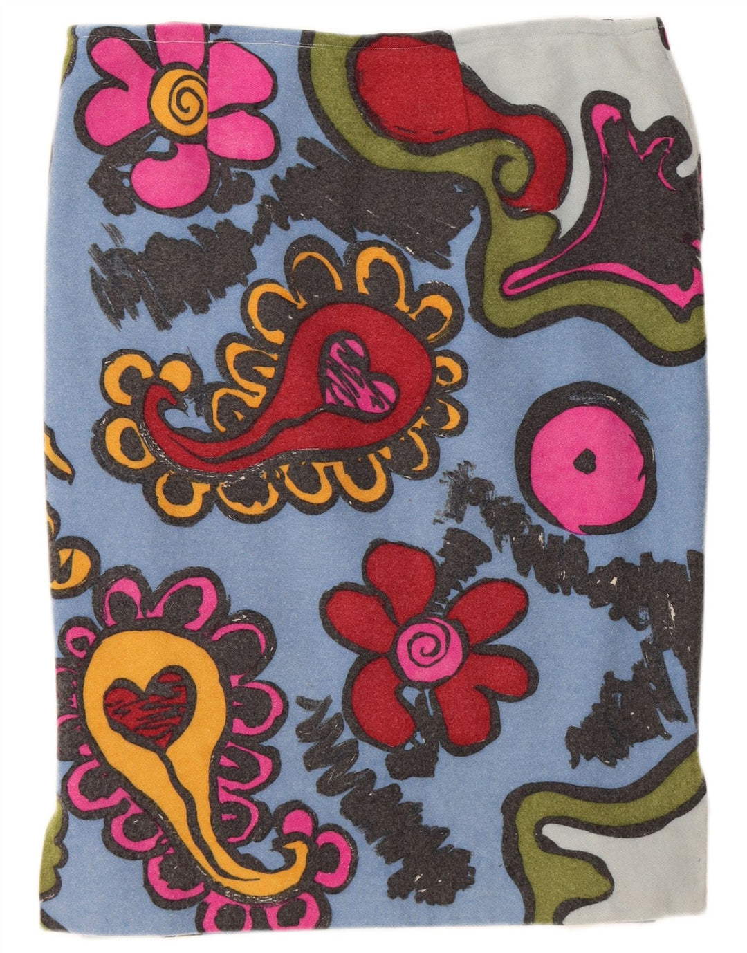 jupe droite femme vintage W36 XL Bleu Floral