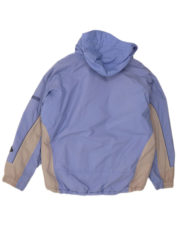 Columbia Veste de ski à capuche Omni-Tech pour femme UK 18 XL Bleu Colorblock Nylon