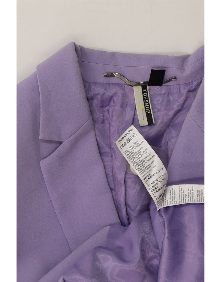 Topshop Veste Blazer Double Boutonnage Femme UK 8 Petit Violet Polyester