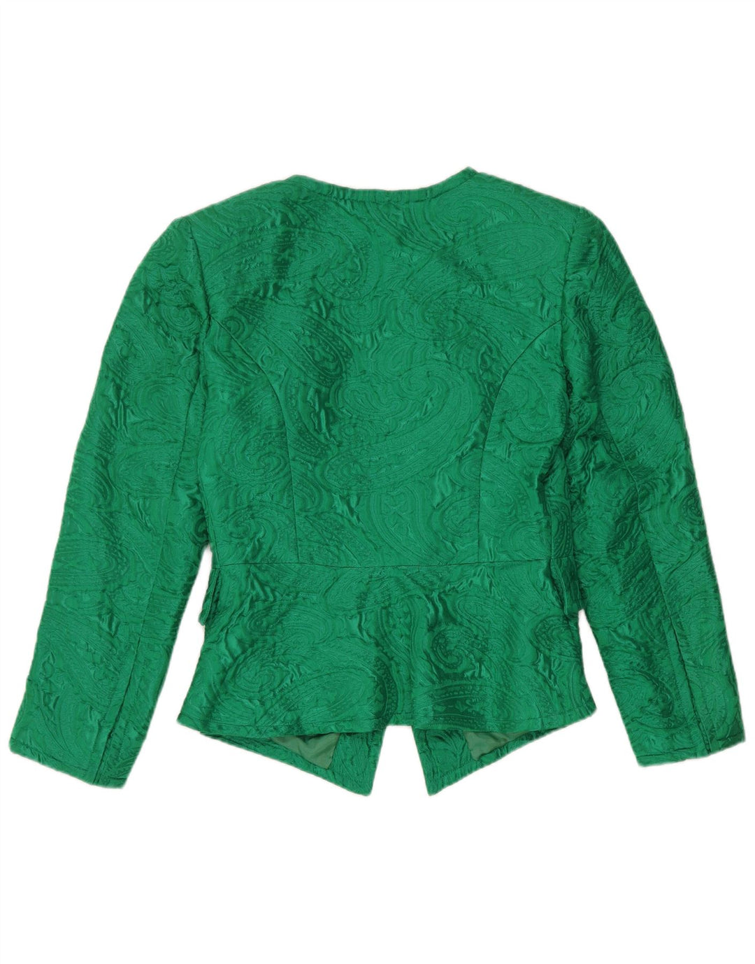 vintage Femme 5 Bouton Blazer Veste UK 12 Moyen Vert Paisley
