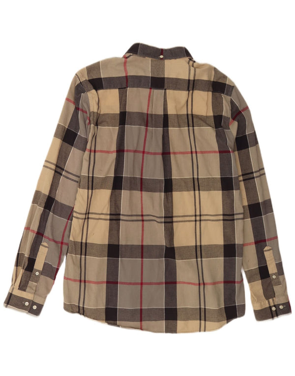 Barbour Chemise Coupe Ajustée Homme Grand Coton à Carreaux Beige