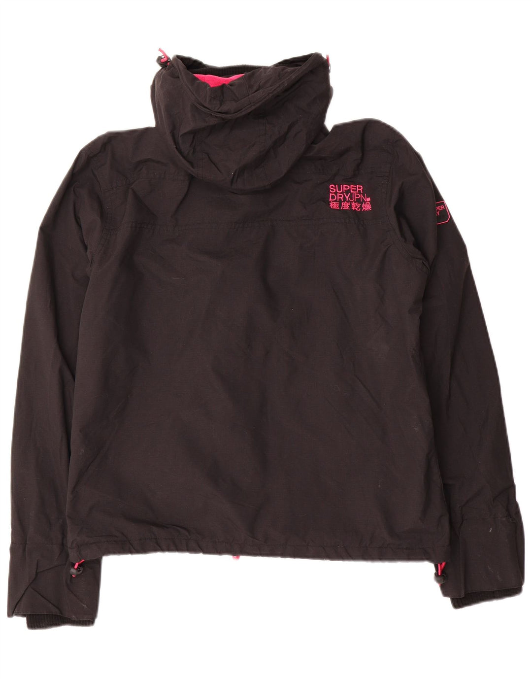 SUPERDRY Veste coupe-vent à capuche Windcheater pour femme UK 14 Medium Noir