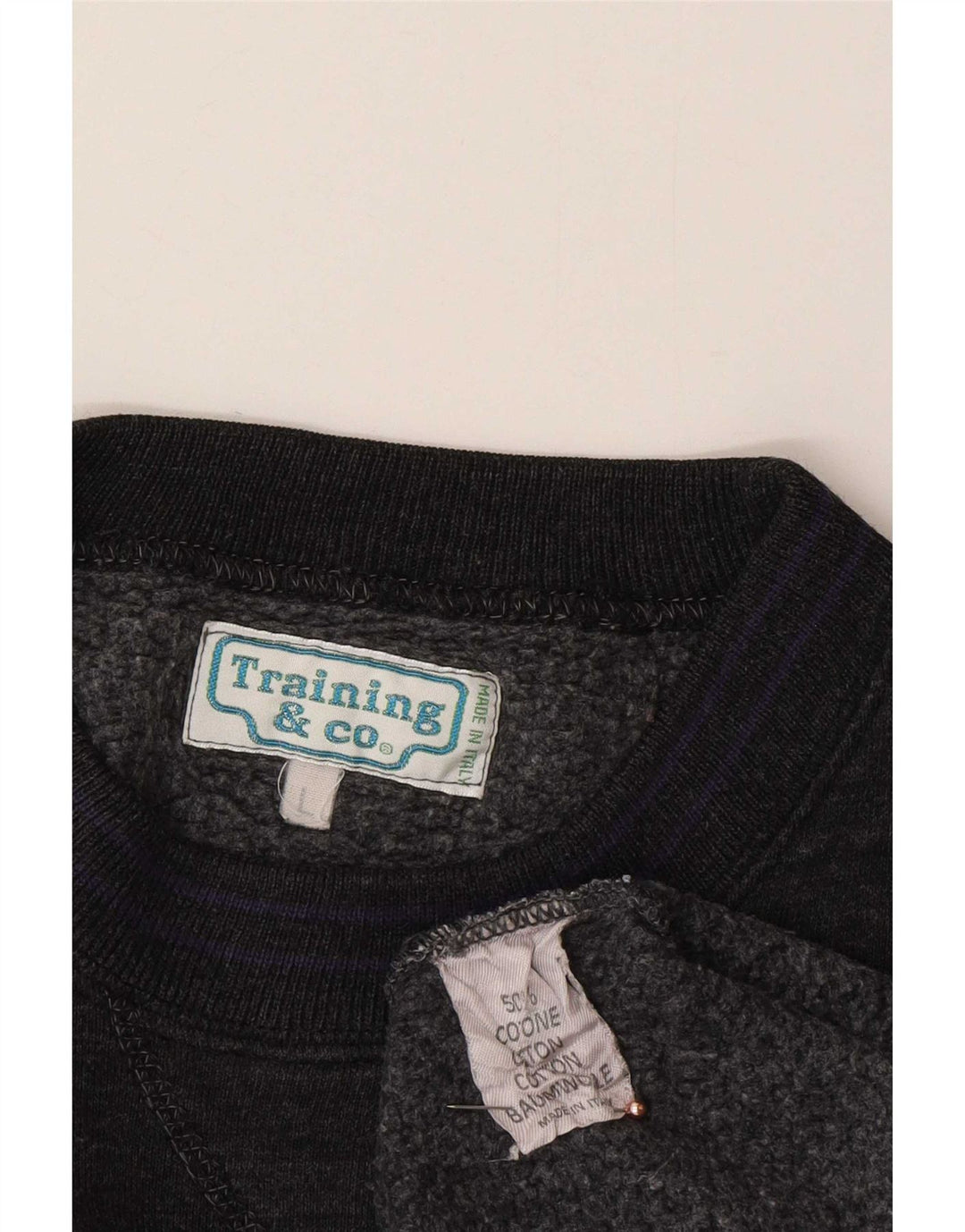 vintage Mens Sweatshirt Jumper Grand Coton Gris