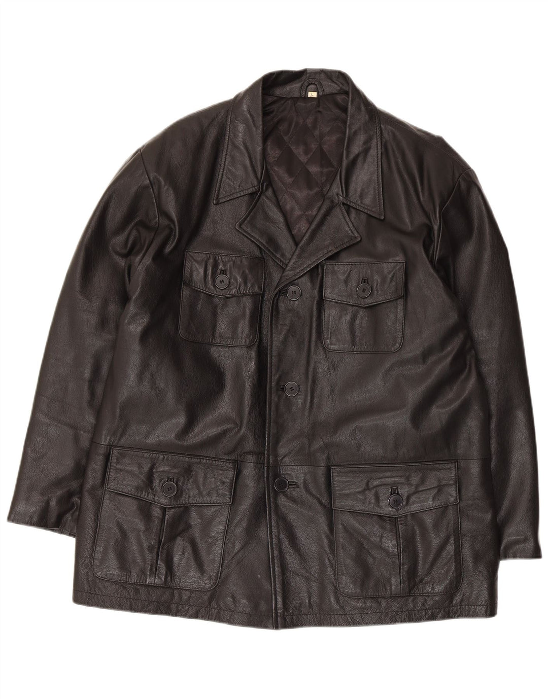 veste en cuir homme vintage UK 40 Grand Noir