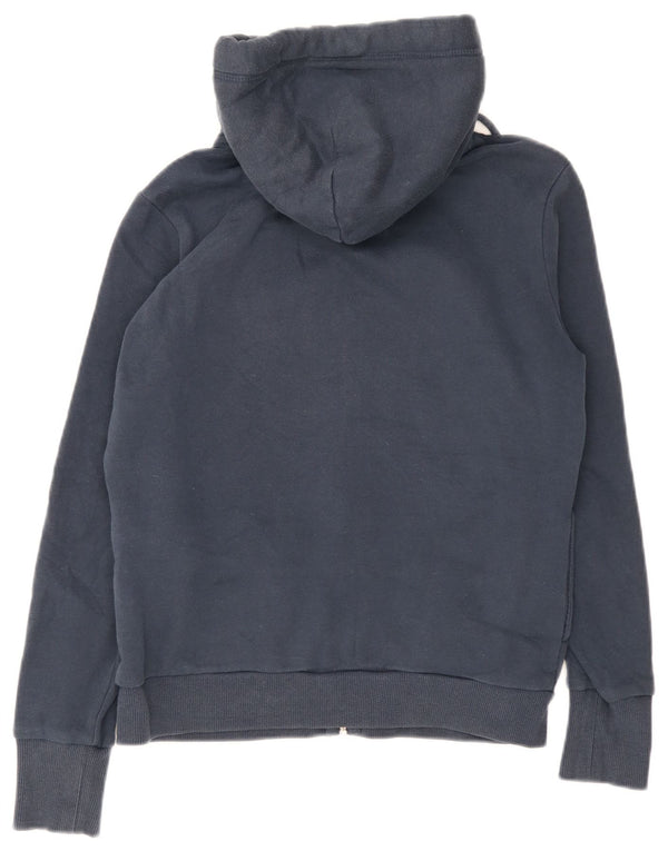 Superdry Pull à capuche zippé graphique pour femme UK 14 Grand coton bleu marine