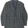 vintage Homme 2 Bouton Blazer Veste UK 38 Gris Moyen Check