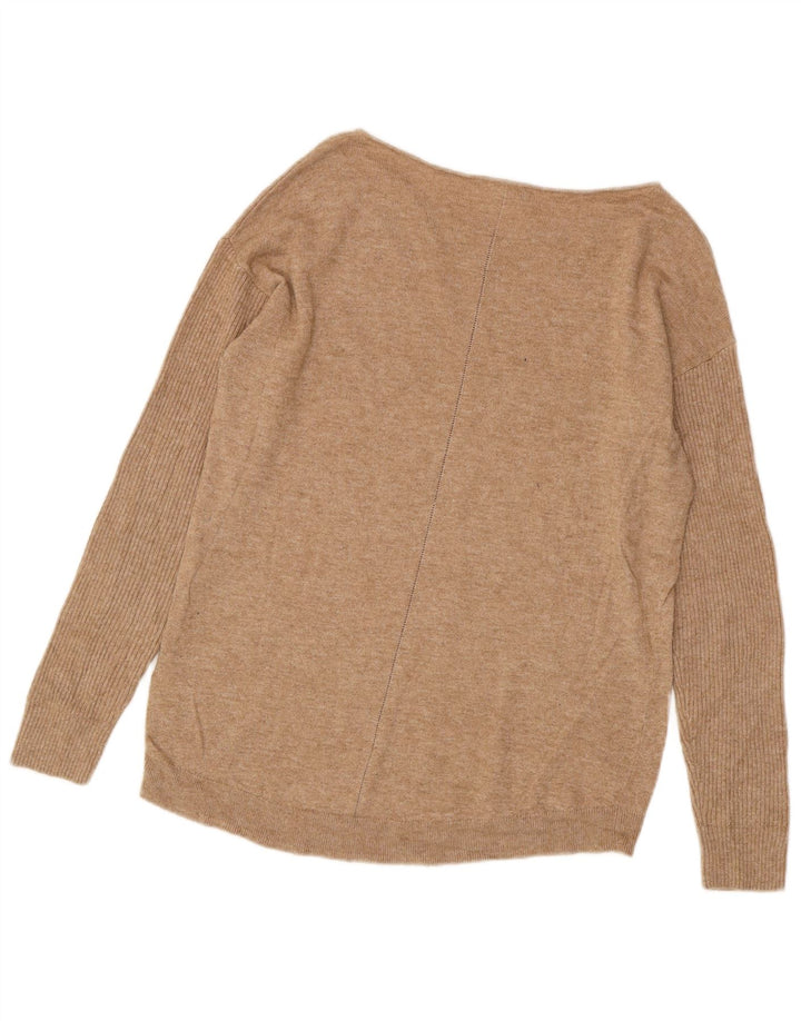 WHITE STUFF Pull col bateau pour femme UK 12 Viscose beige moyen