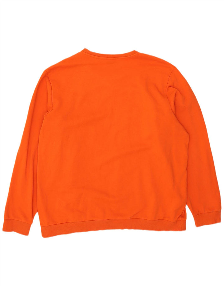 Adidas Sweat-shirt graphique pour homme en coton orange 2XL