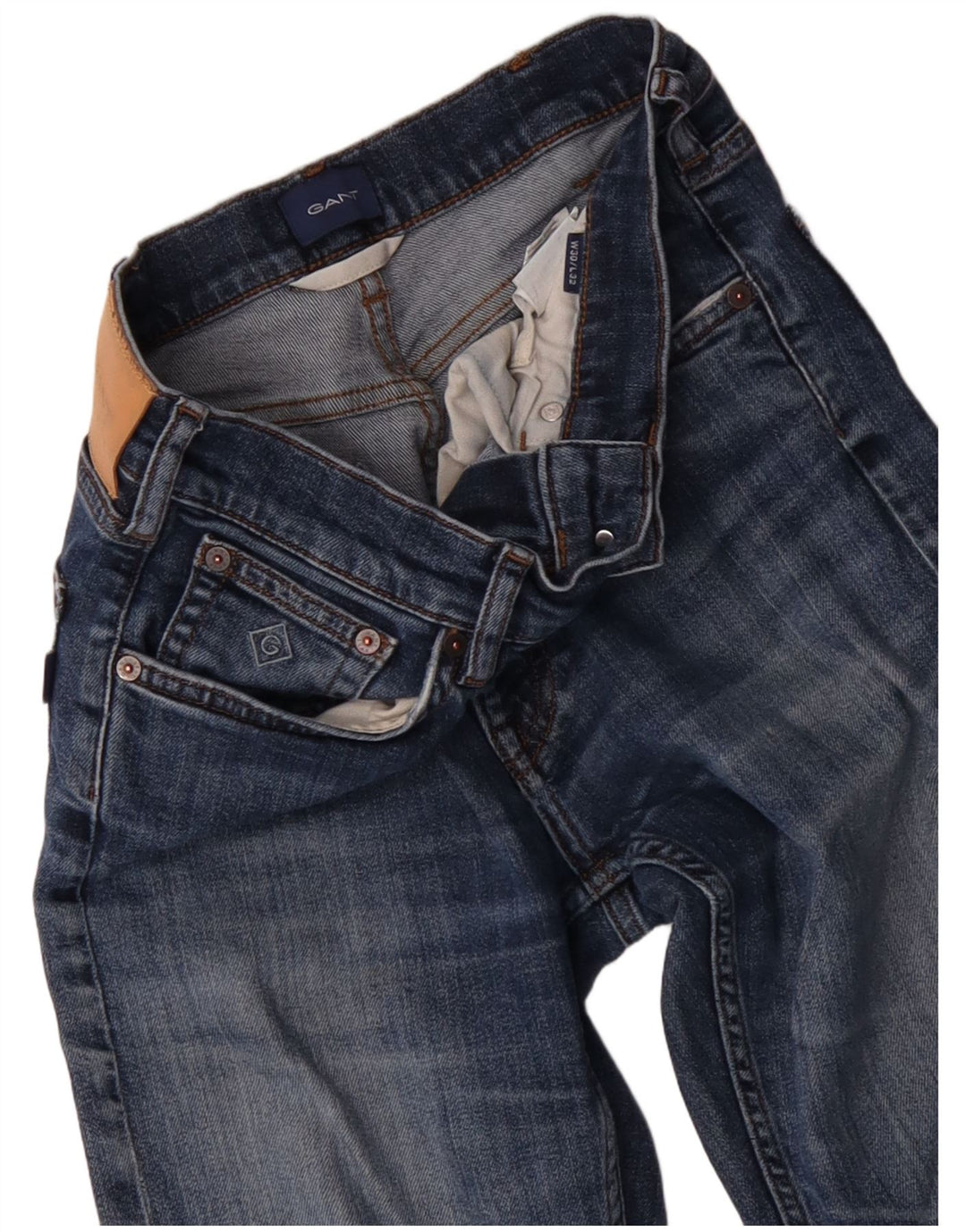 Gant Jean slim effet vieilli W30 L32 bleu coton