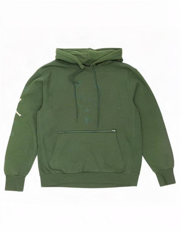 Jordan Pull à capuche graphique Milwaukee Bucks pour homme en coton vert moyen