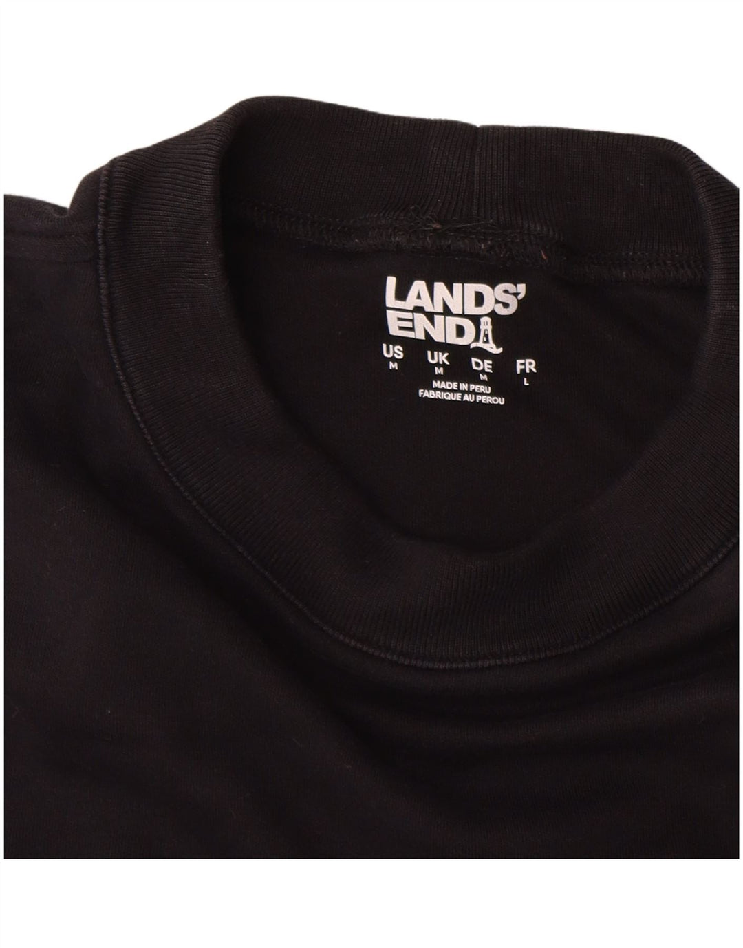 Lands End Haut Homme Manches Longues Coton Noir Moyen