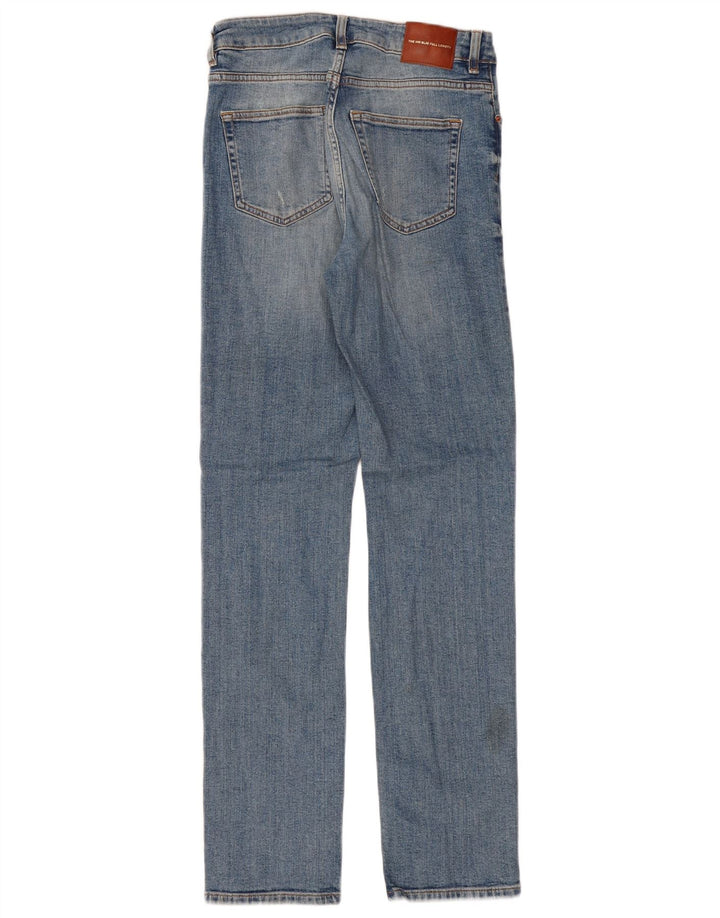 ZARA Jean droit vieilli pour femme EU 36 XS W26 L32 Bleu