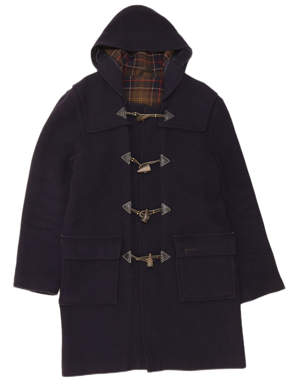 Barbour Duffle Coat à capuche pour homme UK 36 Petite laine bleu marine