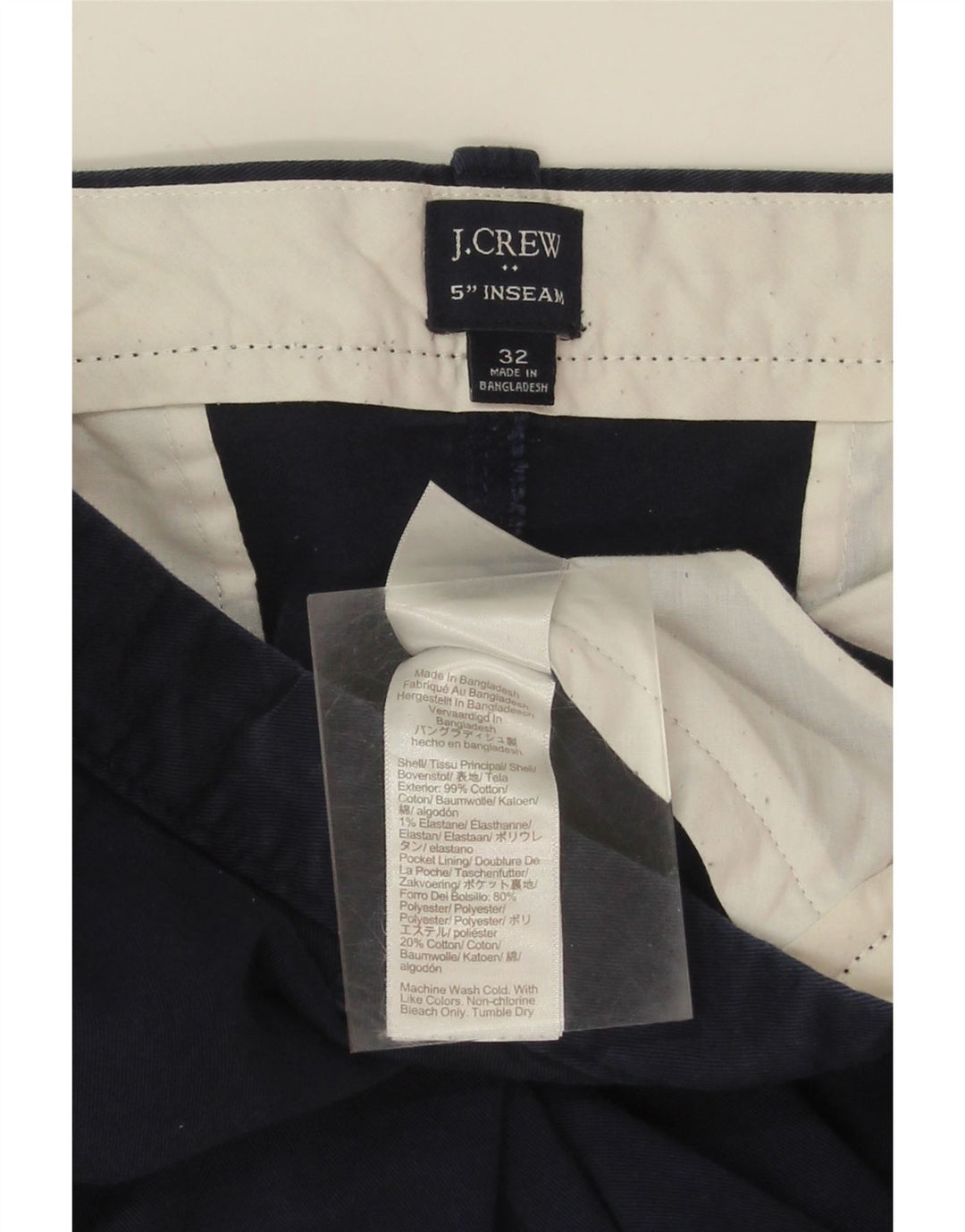J. CREW Womens Chino Shorts W32 Large Navy Blue Cotton Vintage J. Crew and Second-Hand J. Crew from Messina Hembry 