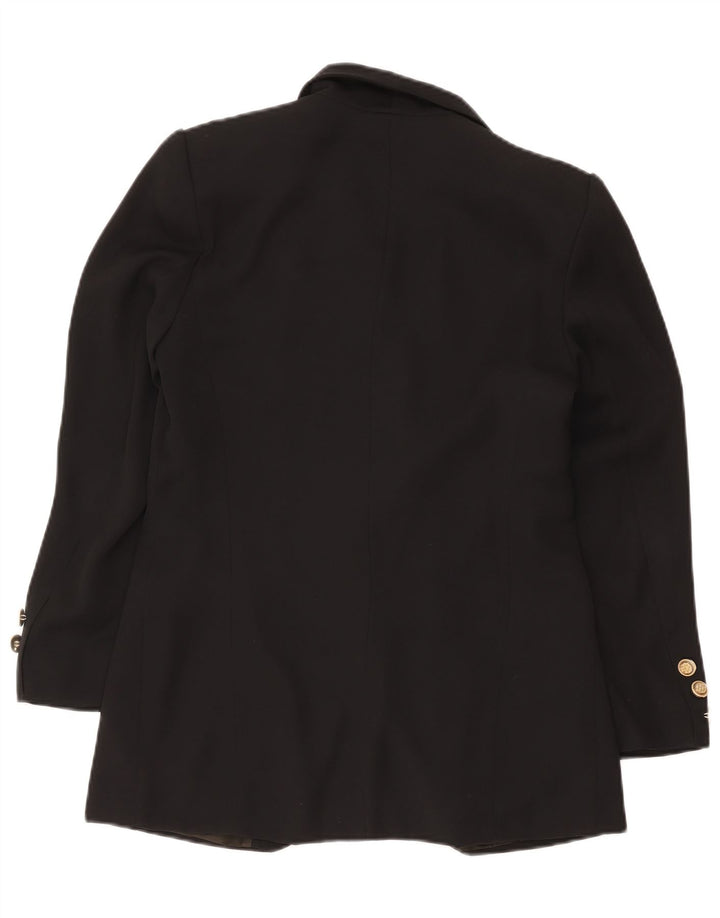 Bianca Veste blazer longue 1 bouton pour femme EU 36 Petit Noir Polyester
