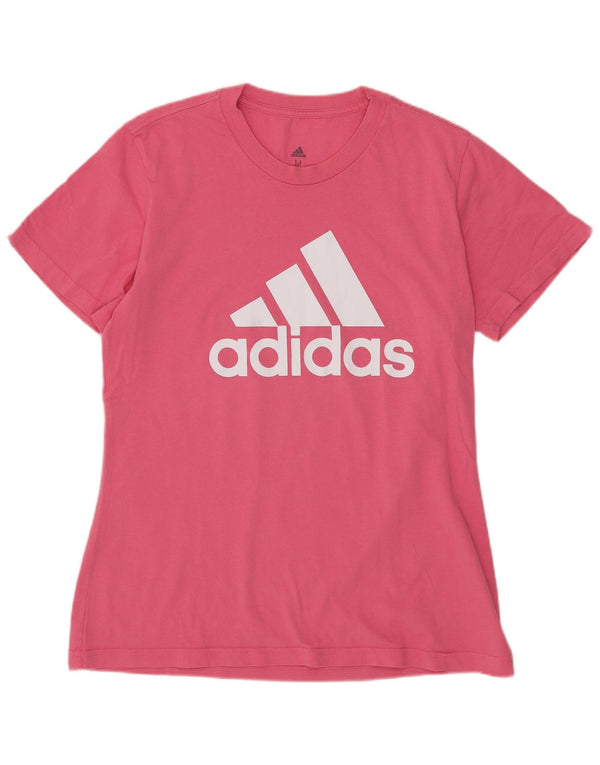 Adidas T-shirt graphique pour femme UK 12/14 Rose moyen