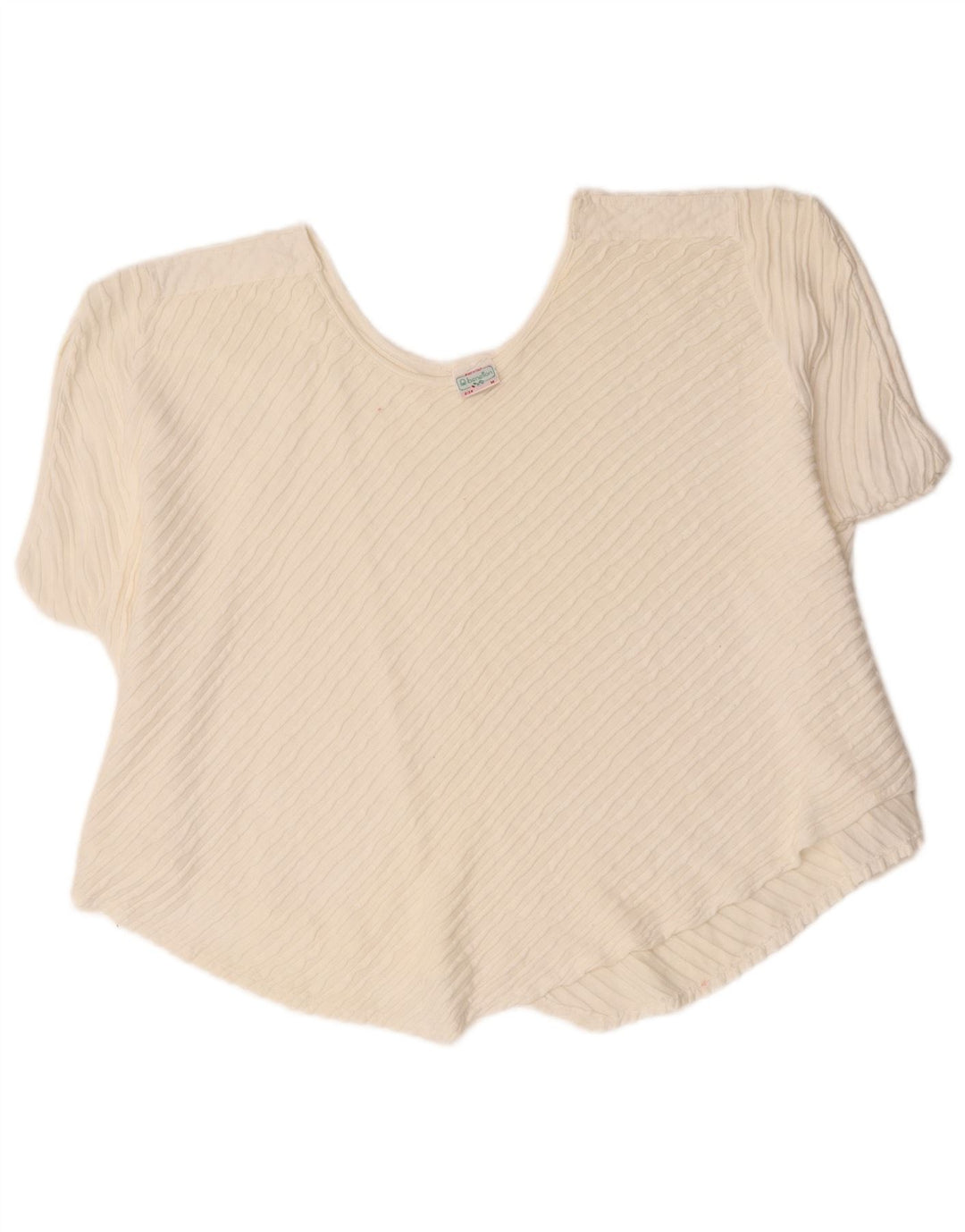 Benetton Chemisier asymétrique surdimensionné pour femme UK 44 en coton blanc moyen