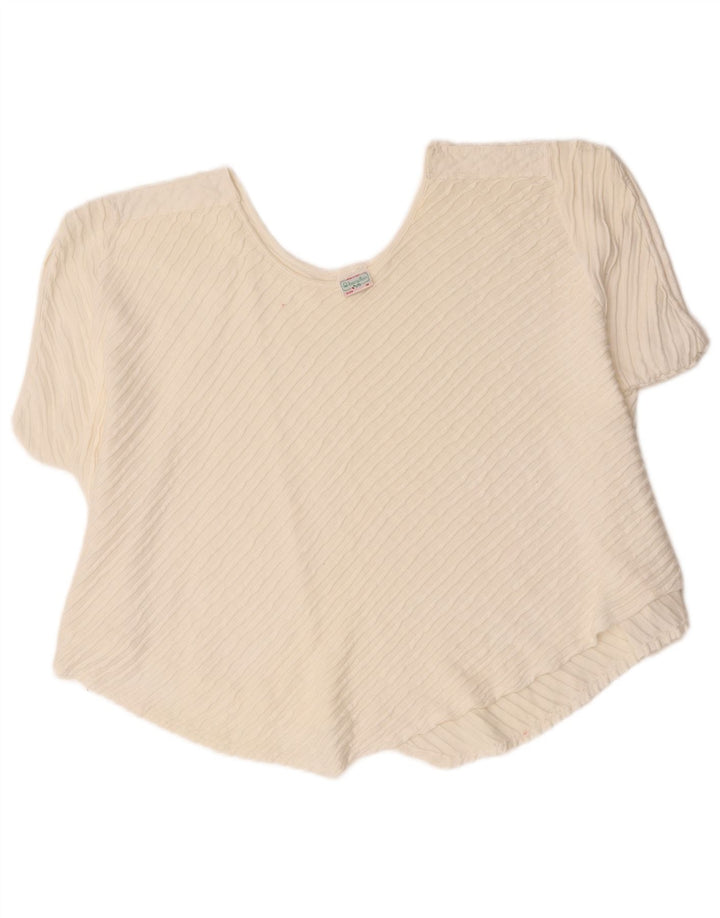 Benetton Chemisier asymétrique surdimensionné pour femme UK 44 en coton blanc moyen