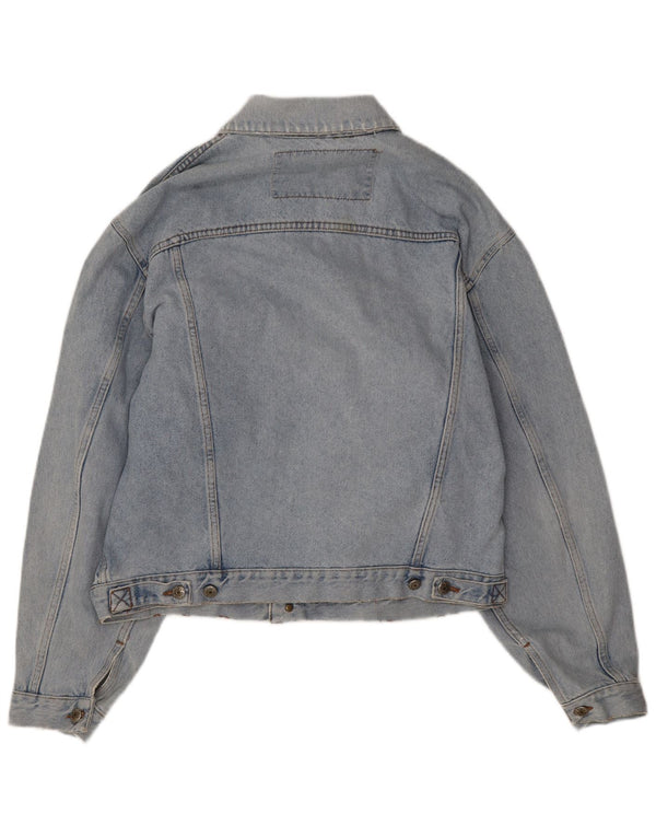 vintage Mens Distressed Denim Jacket UK 40 Grand Coton Bleu