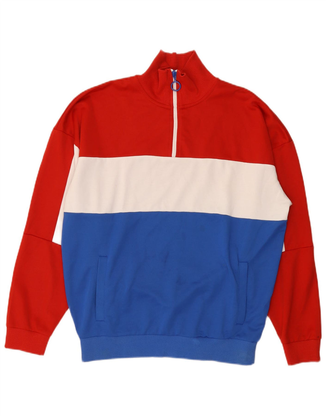 ZARA Homme Sweat-shirt à col zippé Medium Multicolore Colourblock