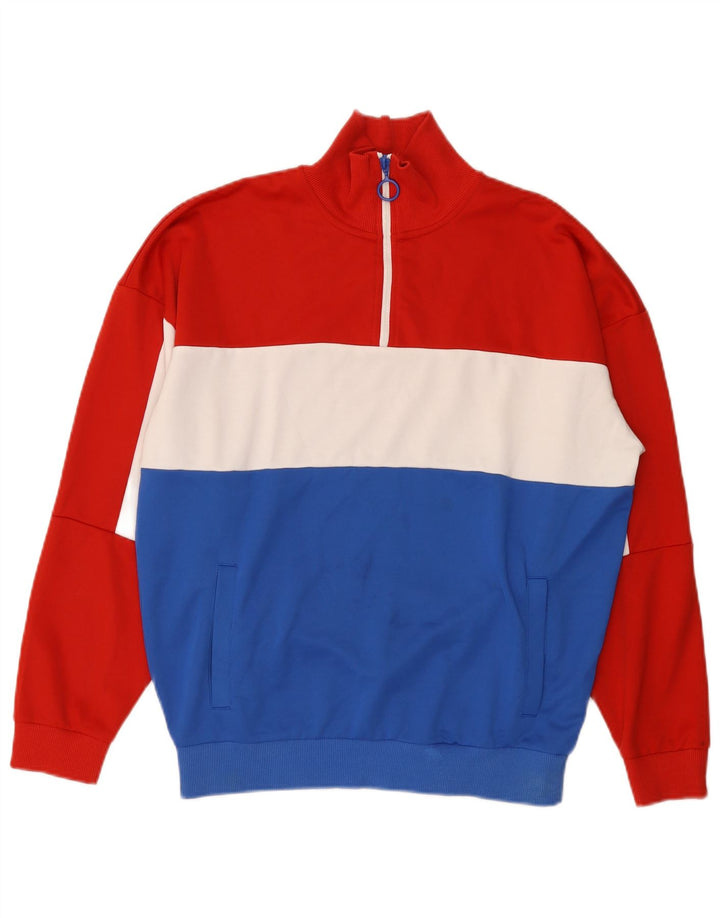 ZARA Homme Sweat-shirt à col zippé Medium Multicolore Colourblock