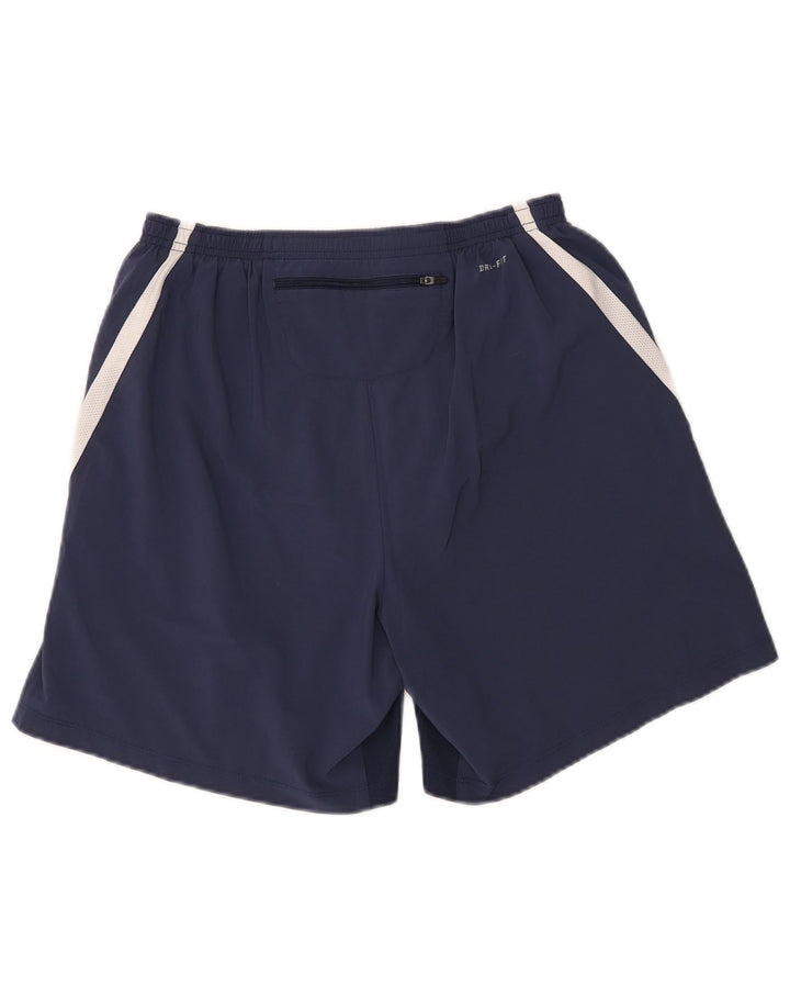 Nike Short de sport Dri Fit pour homme en polyester color block Bleu marine Taille L