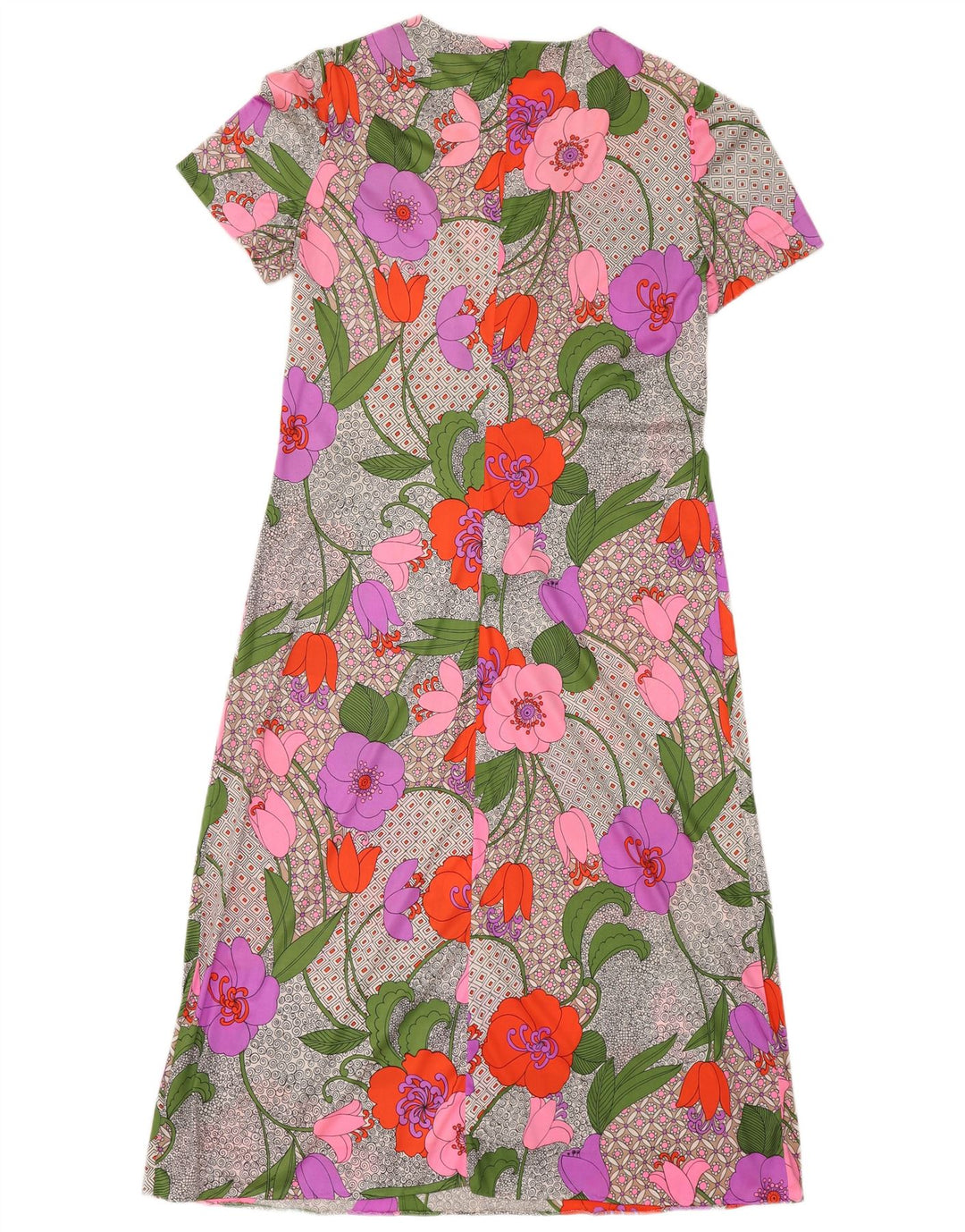 vintage Womens Basic Dress UK 12 Moyen Multicolore Floral