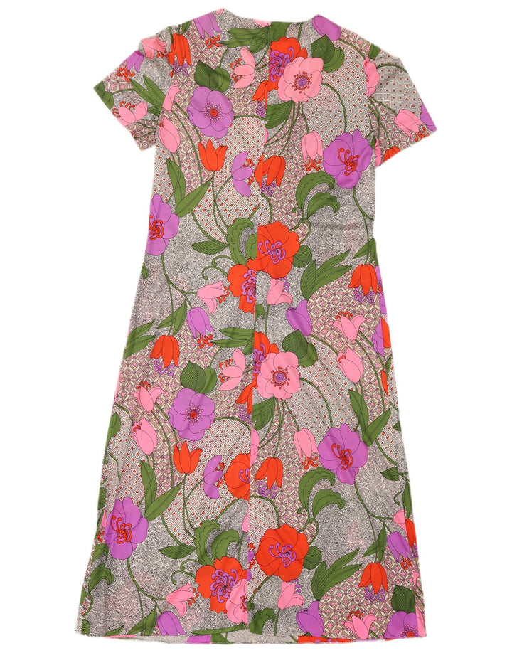 vintage Womens Basic Dress UK 12 Moyen Multicolore Floral