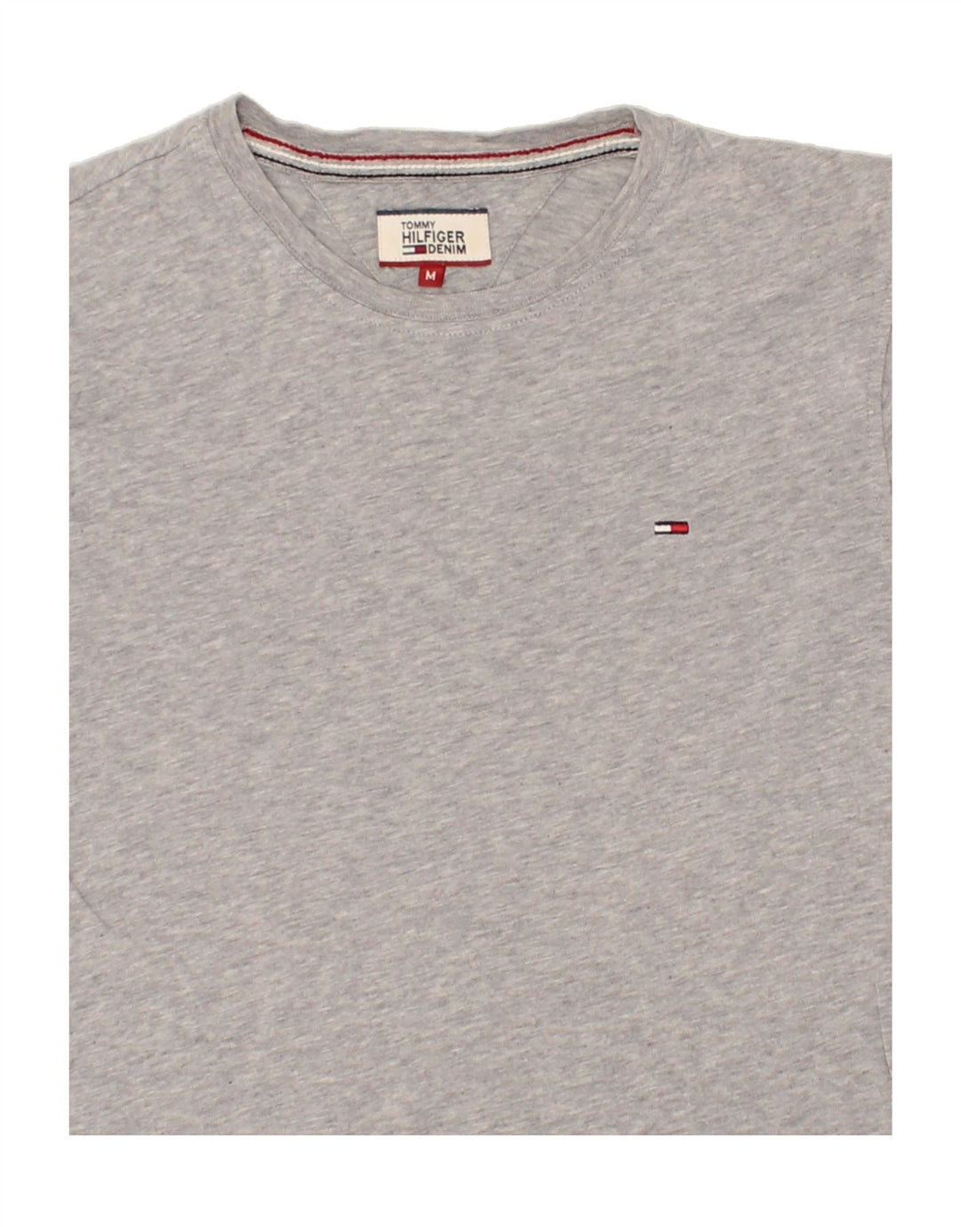 TOMMY HILFIGER Womens T-Shirt Top UK 14 Medium Grey Cotton Vintage Tommy Hilfiger and Second-Hand Tommy Hilfiger from Messina Hembry 