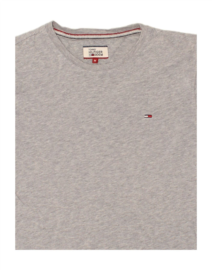 TOMMY HILFIGER Womens T-Shirt Top UK 14 Medium Grey Cotton Vintage Tommy Hilfiger and Second-Hand Tommy Hilfiger from Messina Hembry 