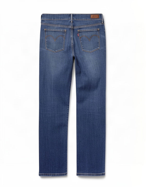 Levi's Jean Droit Slight Curve Taille Basse W30 L30 Femme Bleu Coton