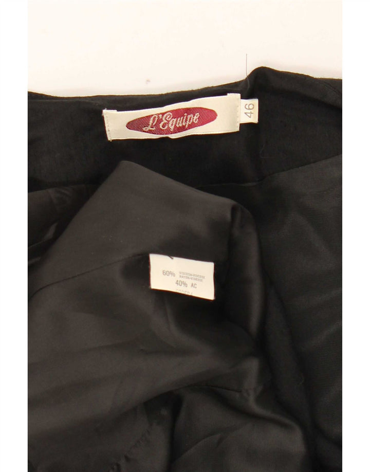 L'Equipe Veste Blazer à Manches Courtes à 4 Boutons pour Femme IT 46 Large Noir