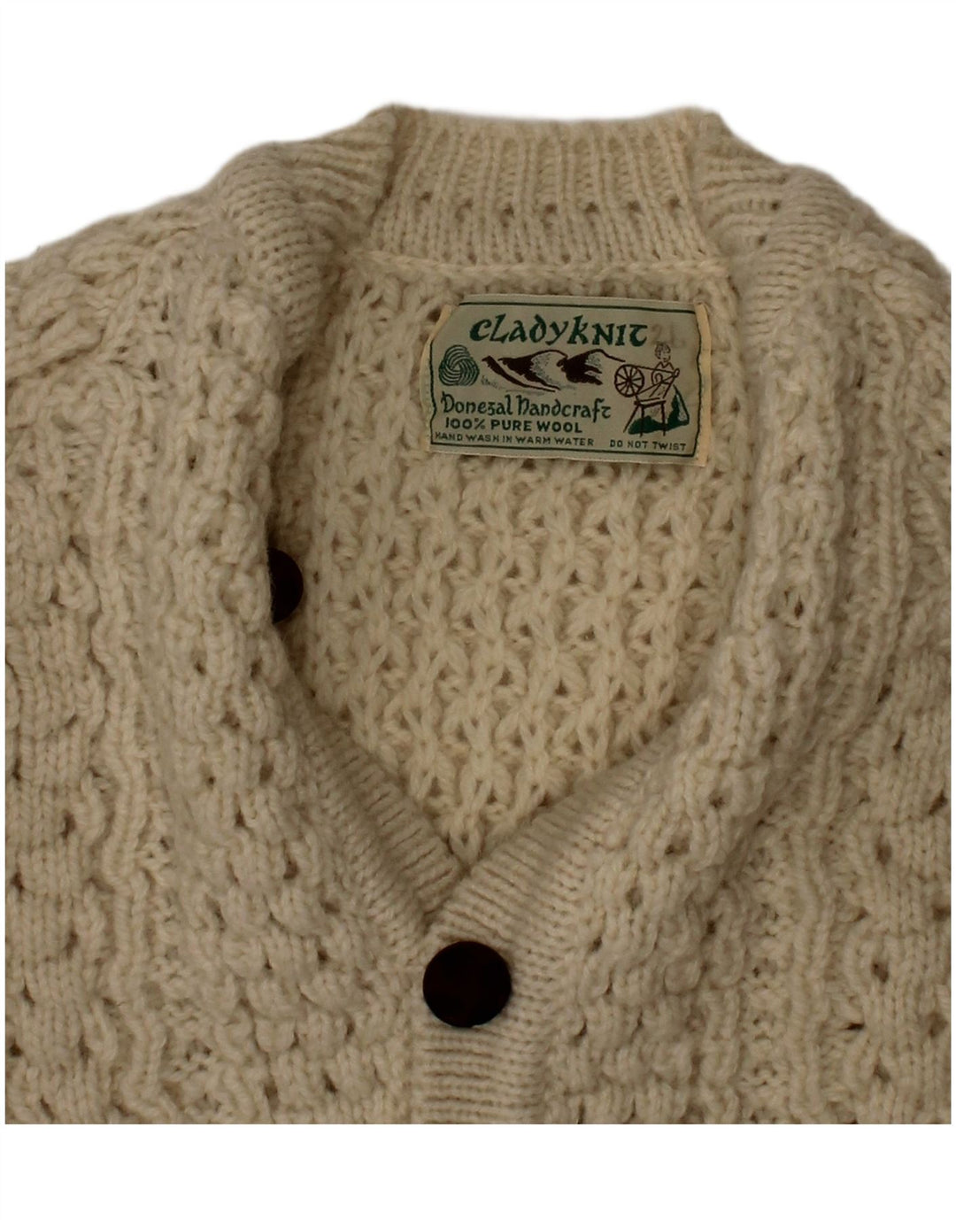 Cladyknit Pull Cardigan Garçon 3-4 ans Laine Beige