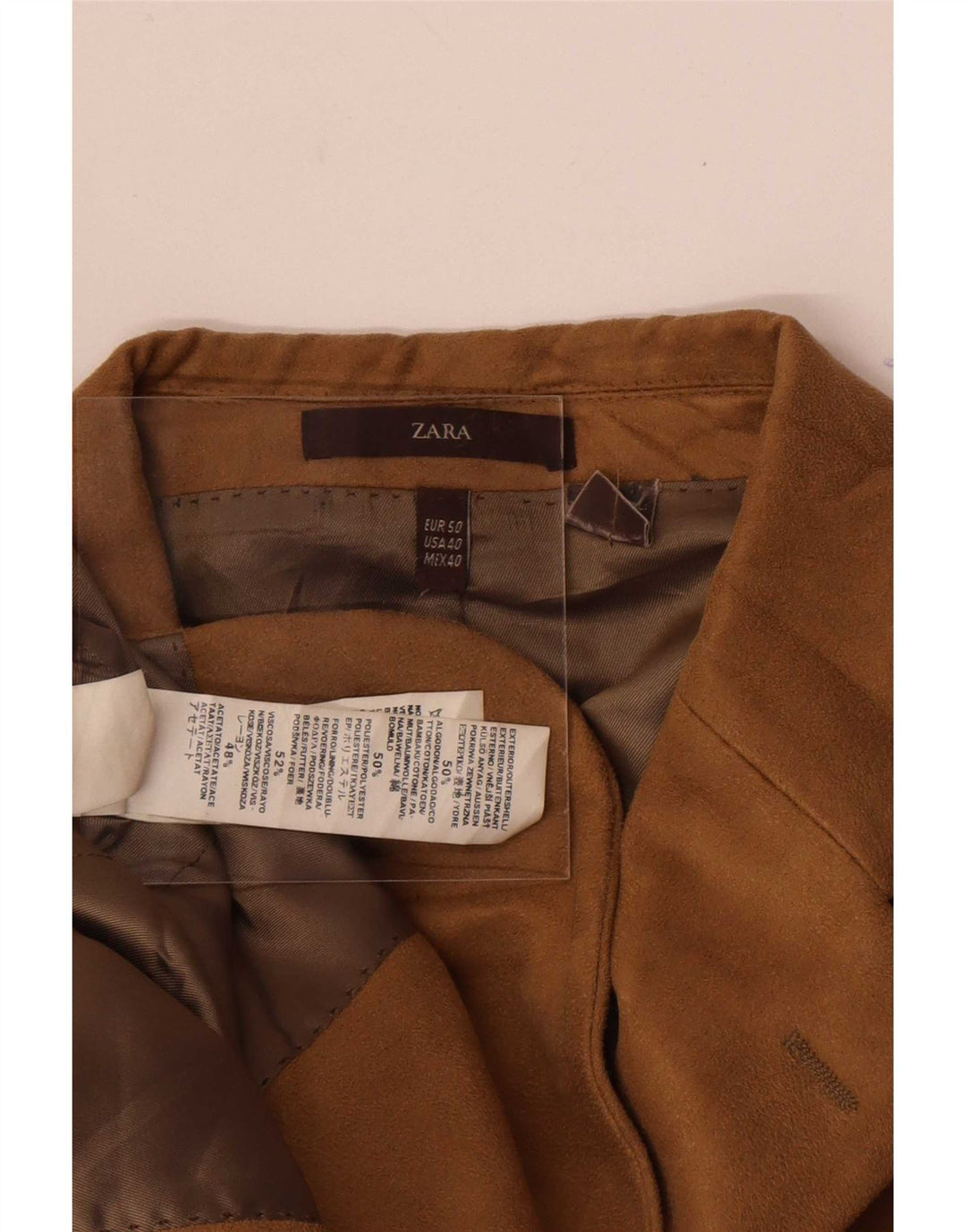 Zara Veste blazer en velours côtelé à 3 boutons pour homme EU 50 Beige moyen Colourblock